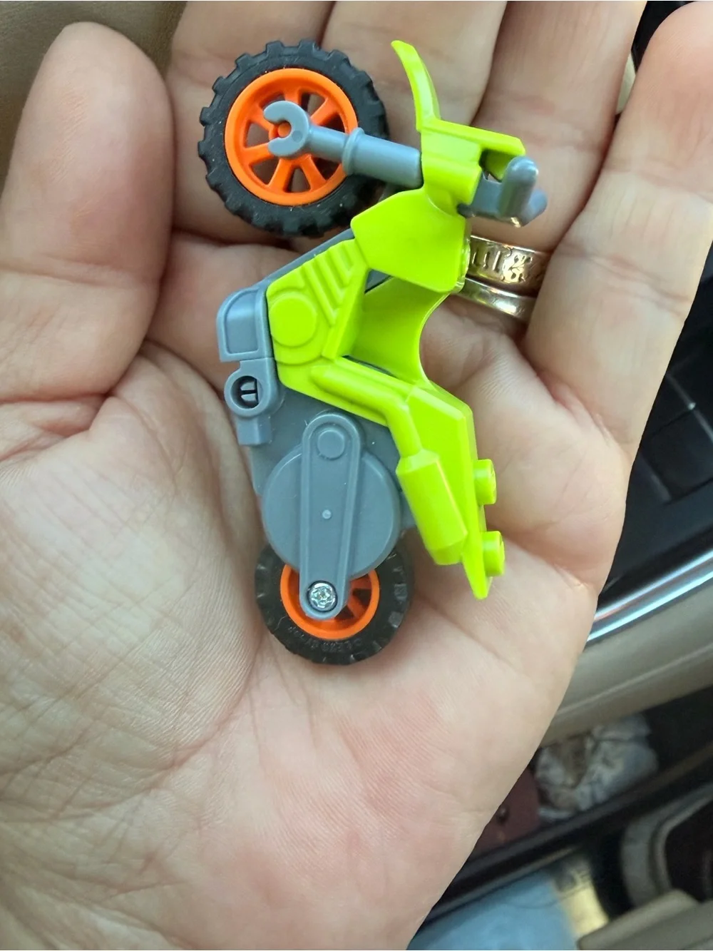 Lego Bright Neon Green Scooter with Gray Handlebars